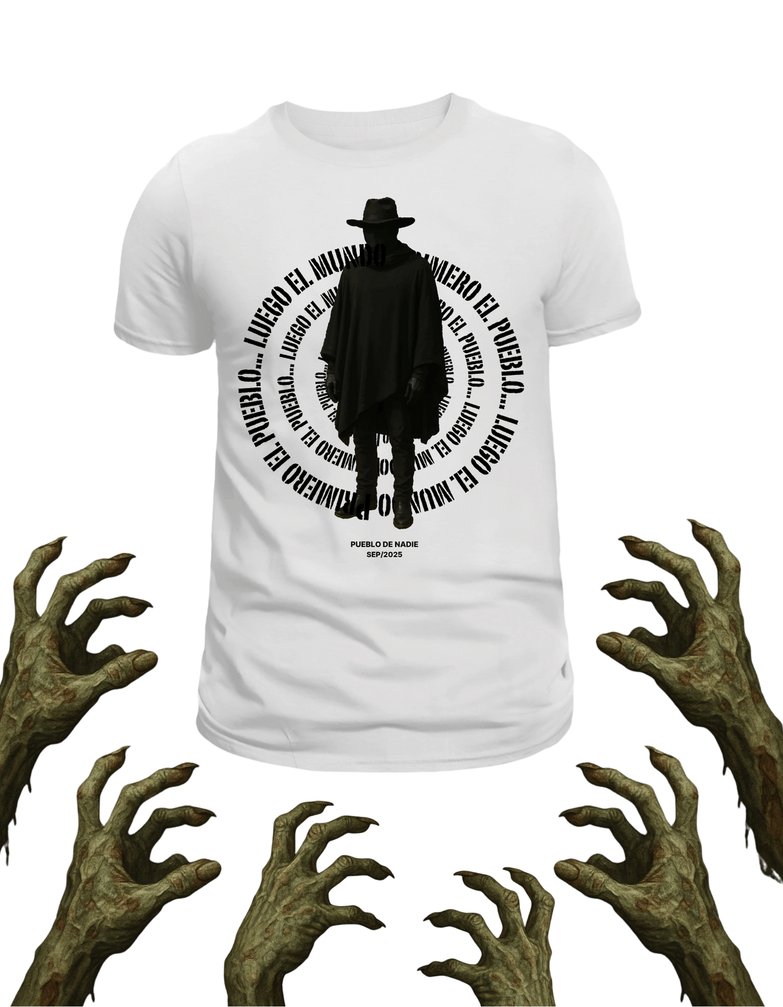 Playera promocional Pueblo de Nadie modelo 22