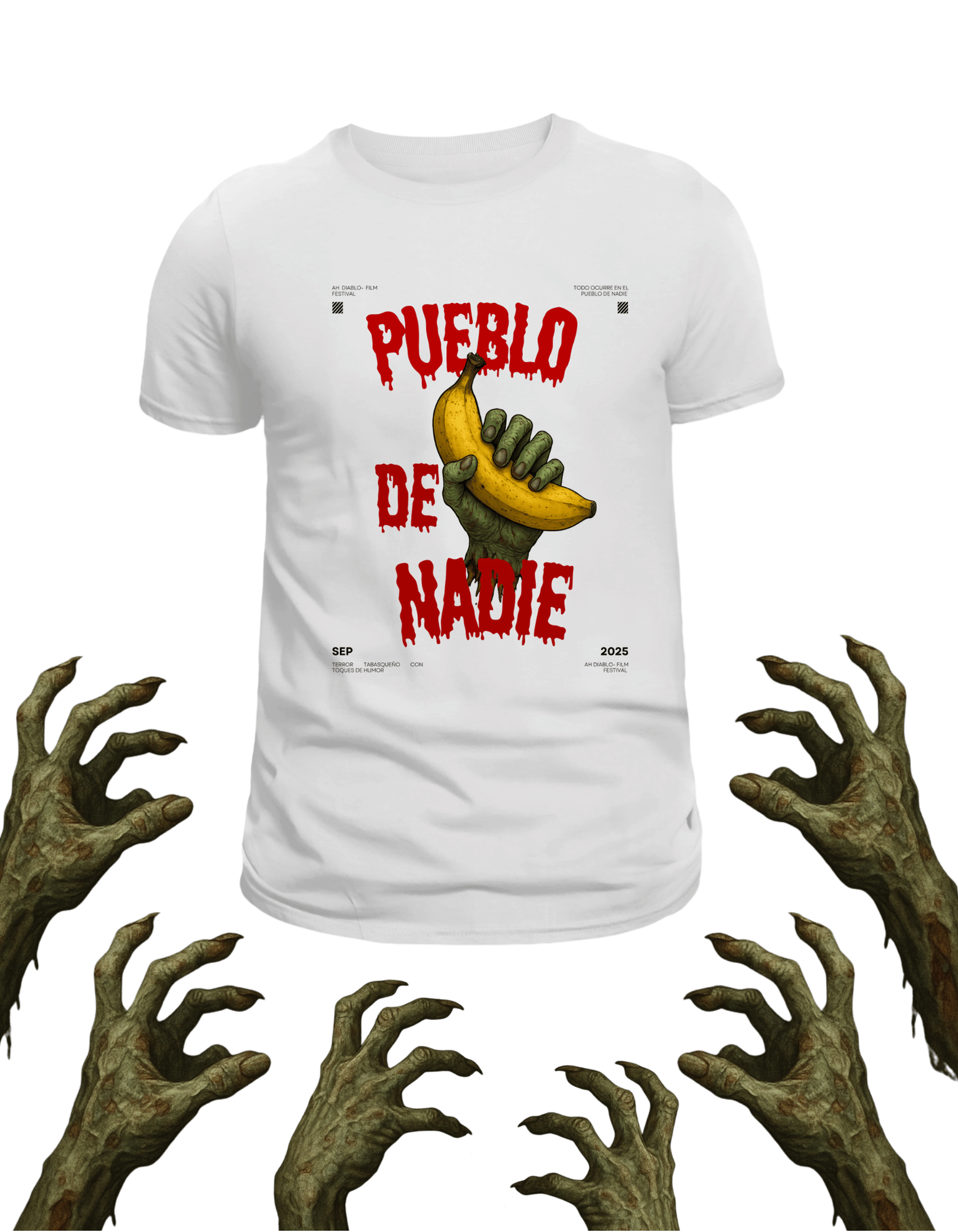 Playera promocional Pueblo de Nadie modelo 12