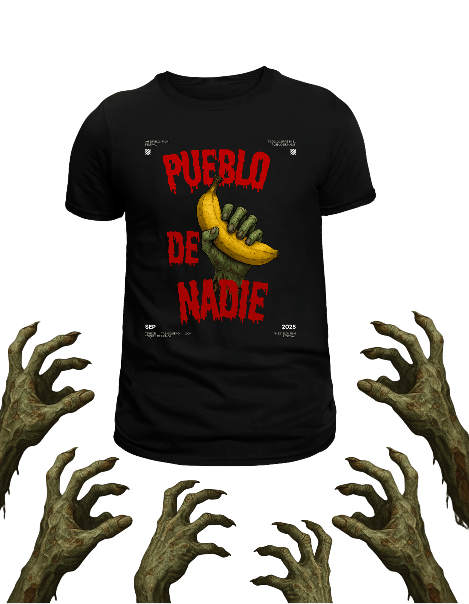 Playera promocional Pueblo de Nadie modelo 3