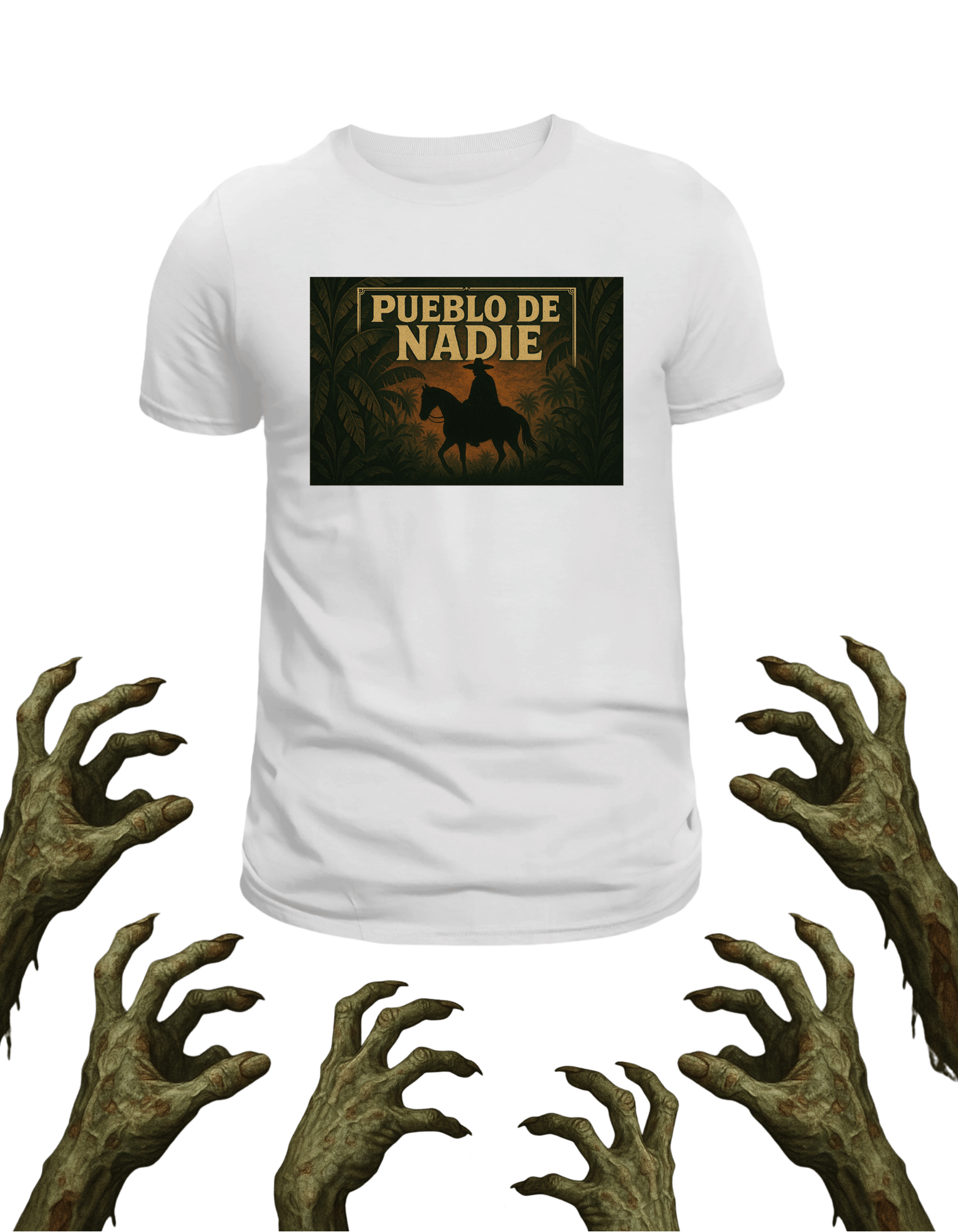 Playera promocional Pueblo de Nadie modelo 24