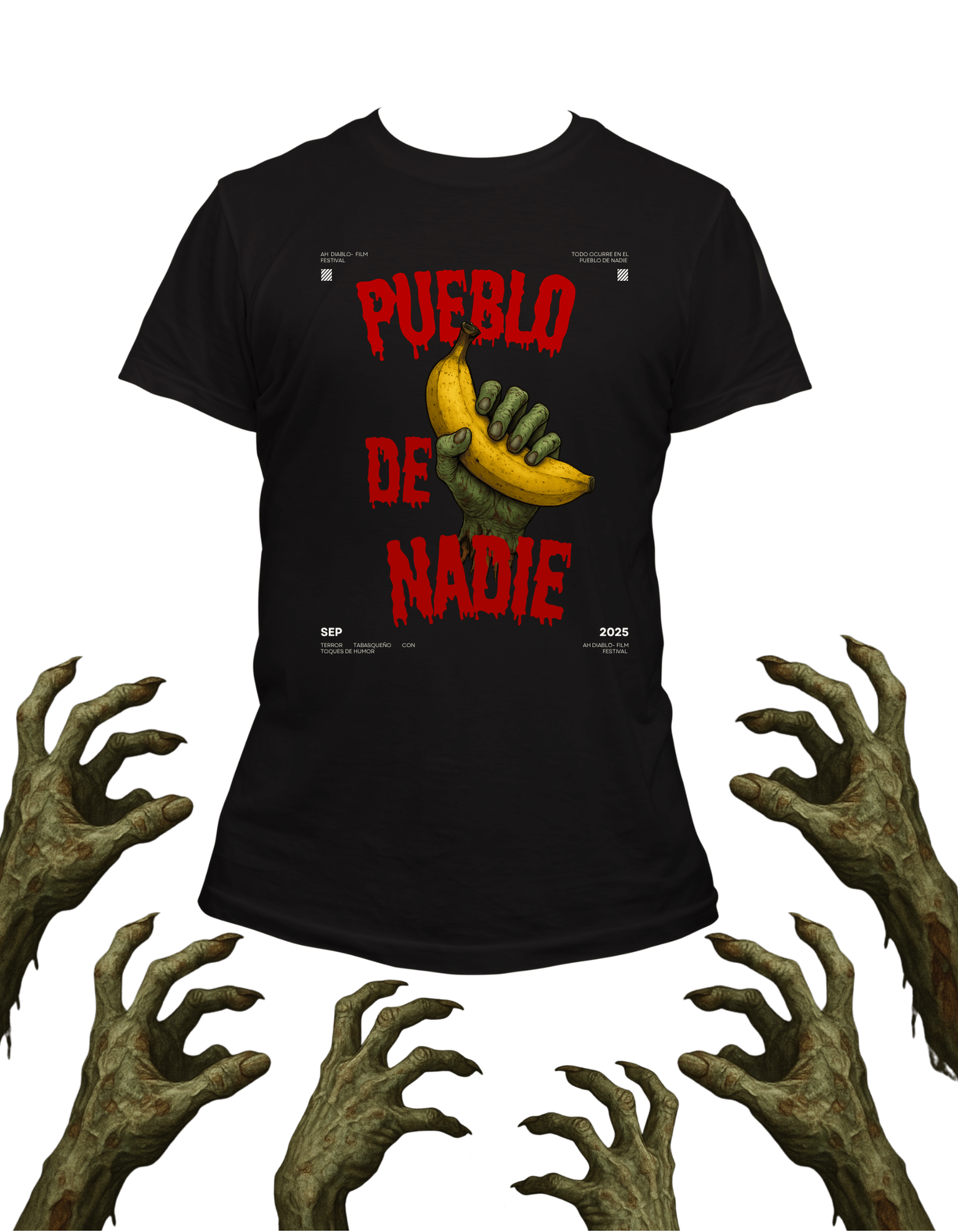 Playera promocional Pueblo de Nadie modelo 43